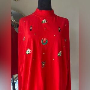 Christmas turtleneck embroidered embellished vintage
Peone classics size xl